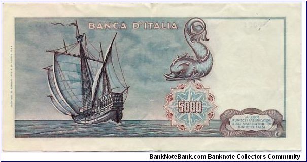 Banknote from Italy year 1970