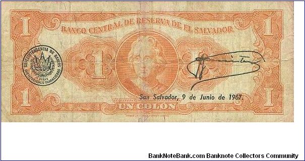 Banknote from El Salvador year 1966