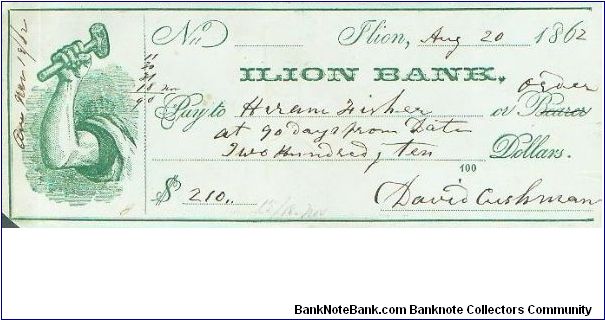 Ilion Bank check Banknote