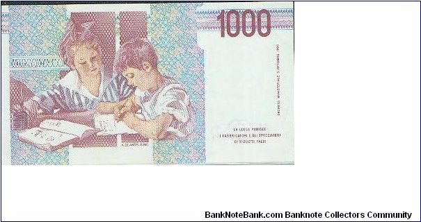 Banknote from Italy year 1990