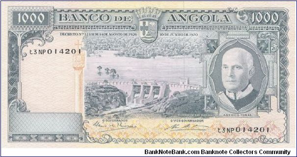 Américo Tomás e Barragem das Mabubas Banknote