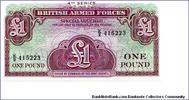 British Armed Forces £1 Voucher Series IV
Printers Bradbury Wilkinson Banknote