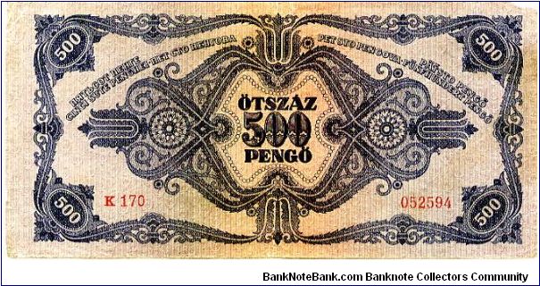 Banknote from Hungary year 1945