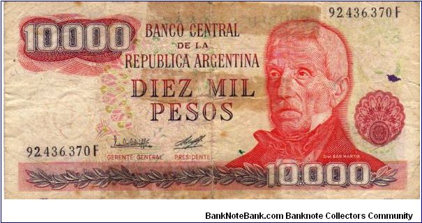 Denominacion: 10.000 Pesos Banknote
