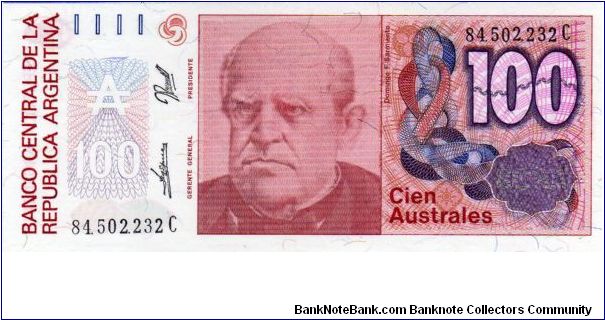 Denominacion: 100 Australes Banknote