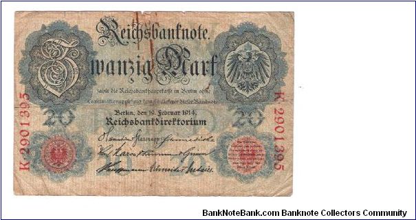 GERMANY
2 OF 8 DATED 1914
# K 2901395 Banknote