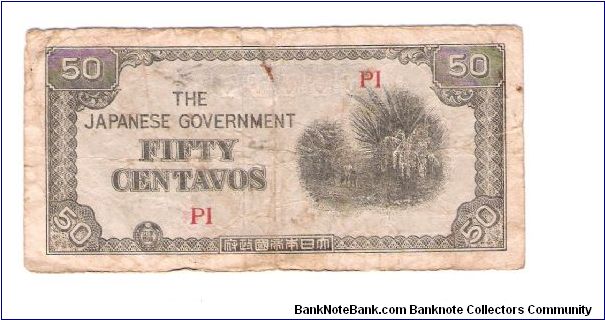 JAPANESES INVASION MONEY
50 CENTAVOS
PICK #105
 [ PI ] Banknote