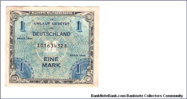 ALLIED MILITARY CURRENCY
GERMAN 1 MARK
SERIEL #101634328 Banknote