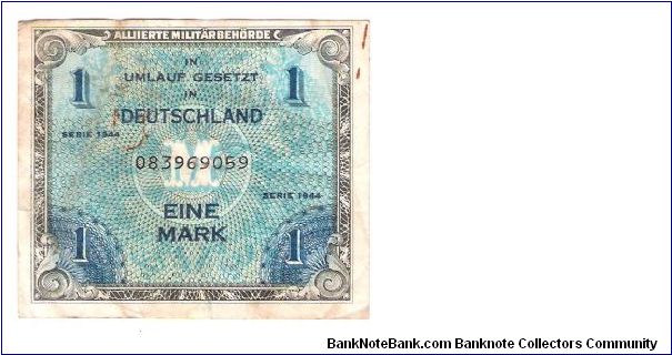 ALIED MILITARY CURRENCY
GERMAN 1-MARK
SERIEL # 083969059 Banknote