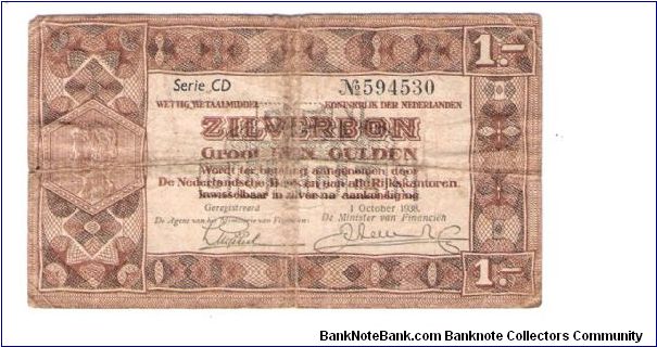 SERIES CD
1938
1 GULDEN Banknote