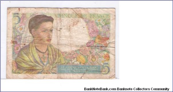 Banknote from France year 1943