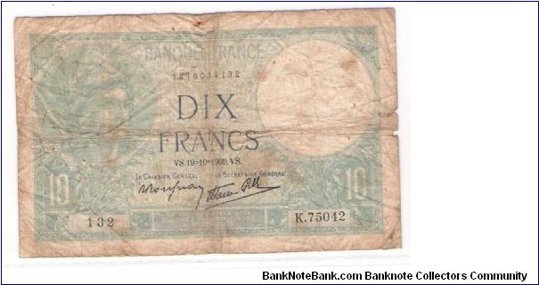 FRANCE
10 FRANCS

132
K.75042

1876034132 Banknote