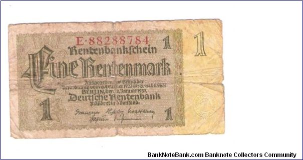 GERMANY
1 MARK

E.88288784
2 OF 10 Banknote