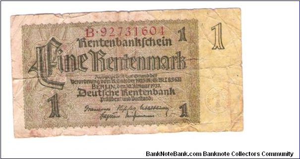 GERMANY
1 MARK
B.92731604

1 OF 10 Banknote