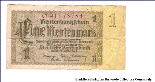 GERMANY
1 MARK
1937
O.91173784
5 OF 10 Banknote