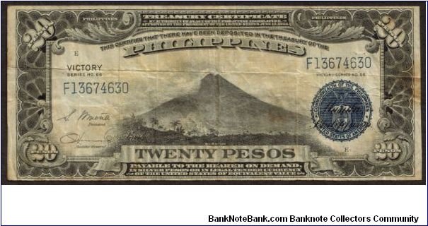 p98a 20 Peso Victory Note Banknote