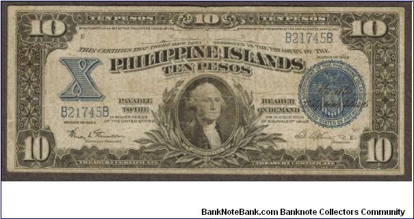 p71 Philippine Islands 10 Peso Treasury Certificate Banknote