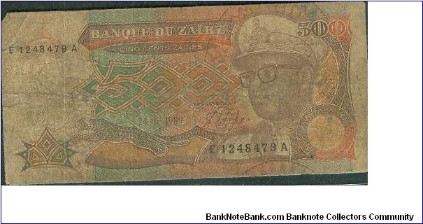 Banknote from Congo year 1989