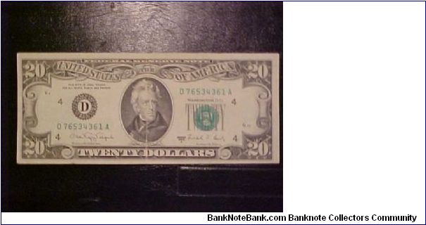 1988 A FR 2076-D Villalpando-Brady Banknote