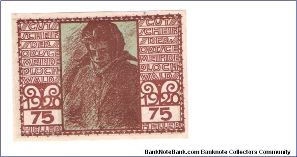 Austria Notgeld
75 Heller Banknote