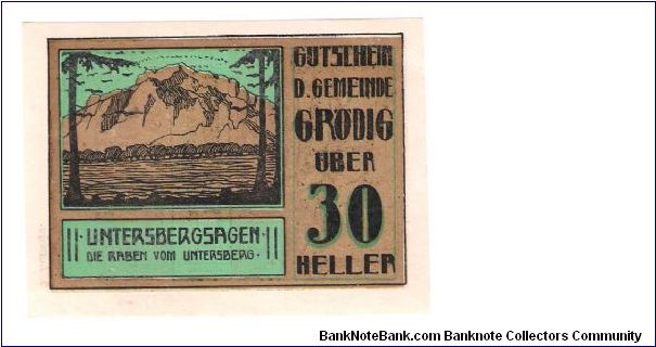 Austrian Notgeld
30 Heller Banknote