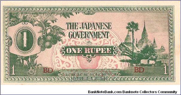 1 Rupee

Burma - Occupied by The Japanese Government

(Ananda Temple on Obverse) Banknote