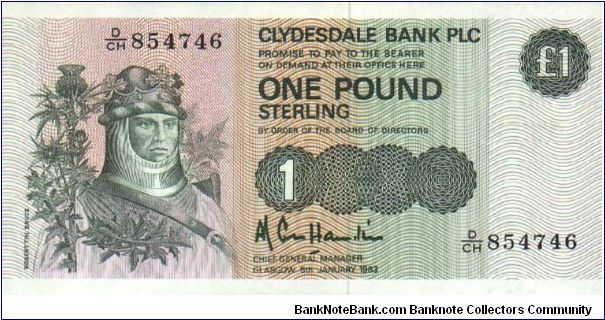 Depicts Robert the Bruce Banknote