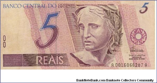 Barzil 5 Reais 2003 P244a Banknote