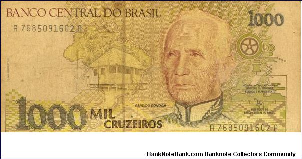 Brazil 1000 Cruzeiros 1991 P231 Banknote