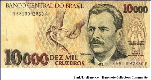 Brazil 10,000 Cruzeiros 1993 P233 Banknote