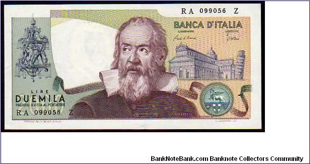 2000 Lire
Pk 103c Banknote