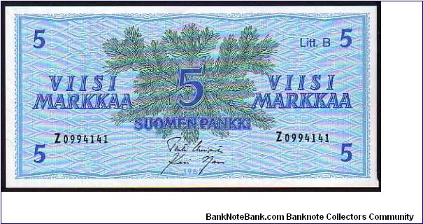 5 Markkaa
Pk 106a Banknote