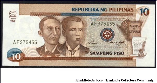 P-187b 10 piso Banknote