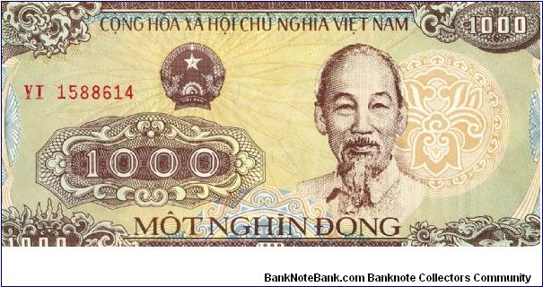 Vietnam 1000 Dong 1988 P106. Banknote