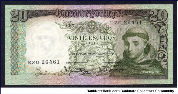 P-167b 20 escudos Banknote
