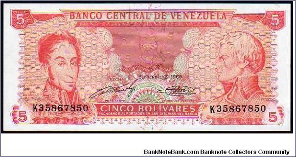 5 Bolivares

Pk 70 Banknote
