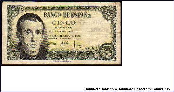 5 Pesetas
Pk 139 Banknote