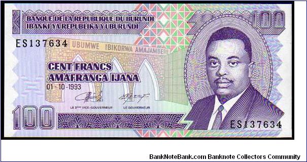 100 Francs__
pk 37__
01-October-1993
 Banknote