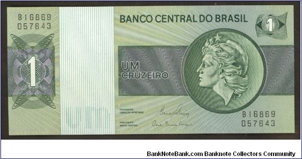 Brazil 1 Cruzeiro 1970 P191. Banknote
