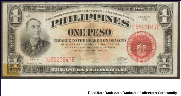 p89c 1941 1 Peso Naval Aviator's Note Banknote