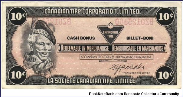 Canadian Tire money - 10 cents Banknote
