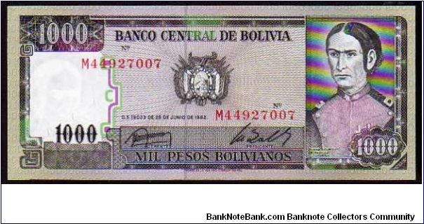 1000 Pesos Oro Bolivanos__
Pk 167 Banknote