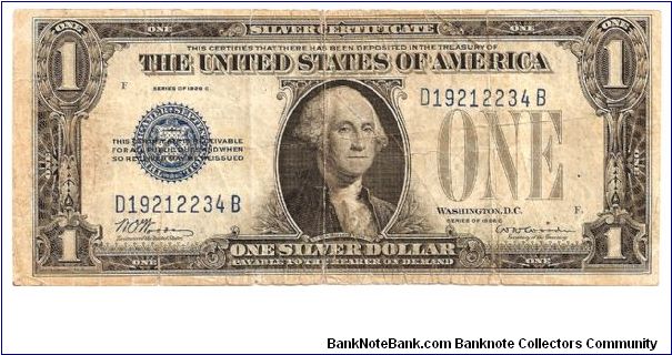 1928 C $1 Silver Certificate - a key to the whole regularly-issued silver certificate series beginning 1923. Banknote