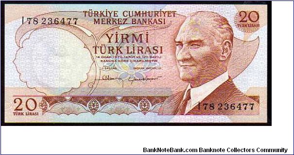 20 Turk Lirasi
Pk 187b

(L.1970) Banknote
