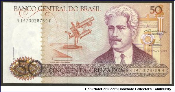 Brazil 50 Cruzeiros 1986 P210. Banknote