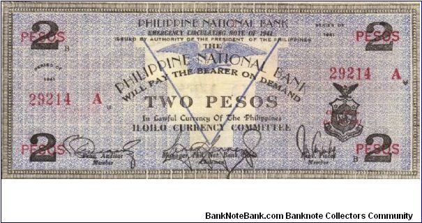 S-306a Iloilo 2 Pesos note. I will sell or trade this note for Philippine or Japan occupation notes I need. Banknote