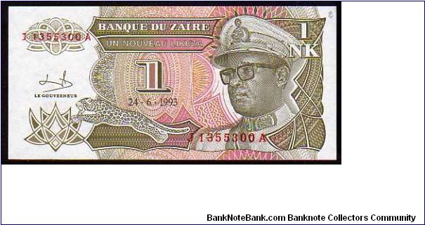 *ZAIRE*
__

1 Nouveau Likuta__
pk# 47__24.06.1993
 Banknote