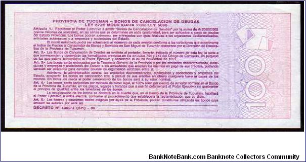 Banknote from Argentina year 1991