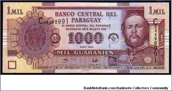 1000 Guaranies

Pk New Banknote