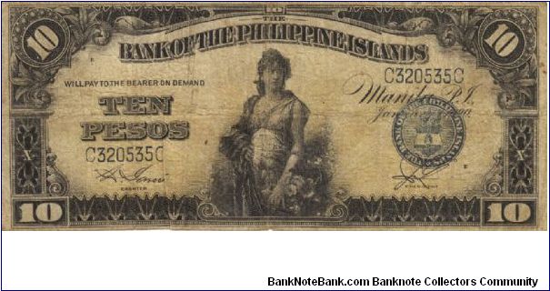 PI-14 Bank of the Philippines 10 Pesos note. I will sell or trade this note for Philippine or Japan occupation notes I need. Banknote